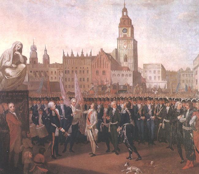 Kosciuszko taking the oath at the Cracow Market Square., Franciszek Smuglewicz